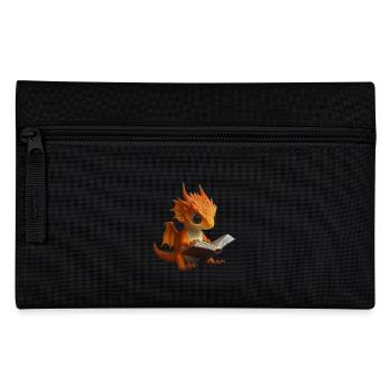 Niedlicher orangefarbener Drache Magischer Drachw - Federtasche - Schwarz - Vorne