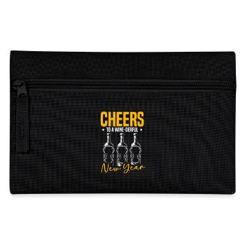 Cheers to a wine-rich New Year's wine celebration - Pencil Case - black - Front