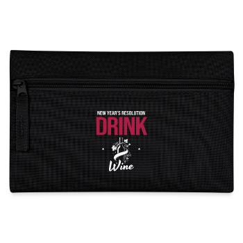 Neujahrsvorsatz: Mehr Wein trinken, Weinziele - Federtasche - Schwarz - Vorne
