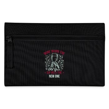 Wine in the old year sipping on new year new year - Pencil Case - black - Front