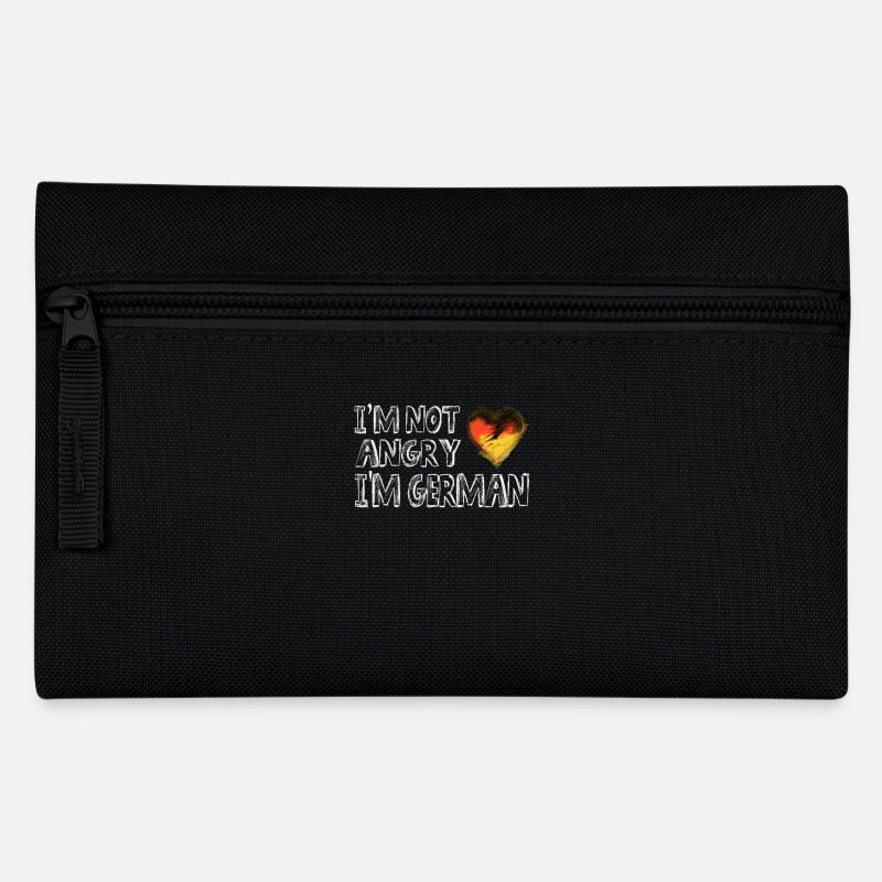 I'm Not Angry I'm German Herz Design mit Flagge - Federtasche - Schwarz