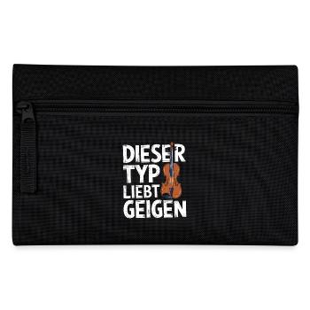 Geigen Spieler Geiger Violinist Musiker Violine - Federtasche - Schwarz - Vorne