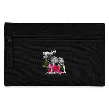 Moose With Flowers - Pencil Case - black - Front