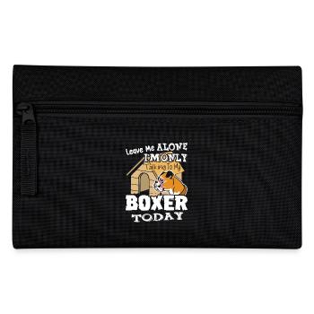 Boxer Dog Shirt Leave Me Alone - Pencil Case - black - Front
