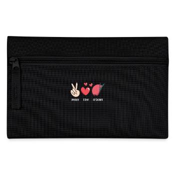 Paix Amour Crochet Artisanat Art - Trousse - noir - Devant