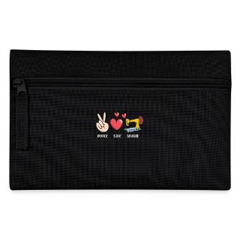 Peace Love Sewing Graphic pour les passionnés de couture - Trousse - noir - Devant