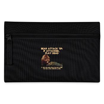 Bear Attack Tip: Feign Death for Attack - Pencil Case - black - Front