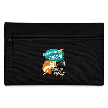Angler KOMM HER FISCHI FISCHI FISCHI Lustiges - Federtasche - Schwarz - Vorne