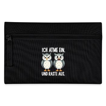ich atme ein und raste aus lustige - Federtasche - Schwarz - Vorne