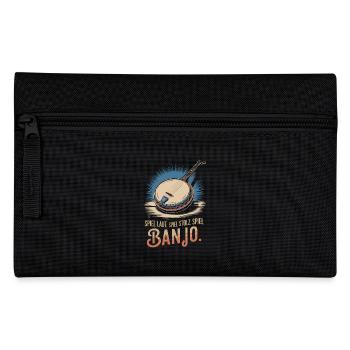 Bluegrass Musik Banjo Spieler Saiteninstrument - Federtasche - Schwarz - Vorne