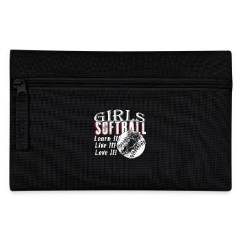 Girls Softball Learn It Live It Love It - Pencil Case - black - Front