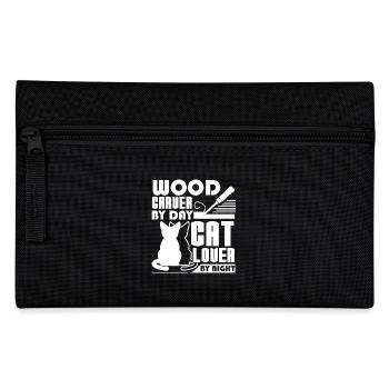 Wood Carving I am A Wood Carver And Cat Lover - Pencil Case - black - Front