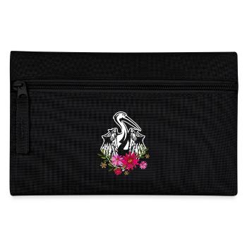 Pelican With Flowers - Pencil Case - black - Front