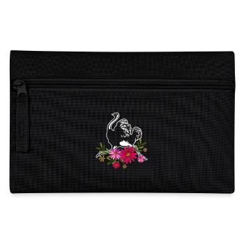 Ostrich With Flowers - Pencil Case - black - Front