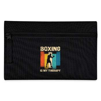 Boxing Is My Therapy Retro Style - Pencil Case - black - Front