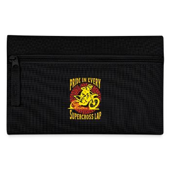 Dirt Biker Riding Supercross Lap Dirt Bike - Pencil Case - black - Front