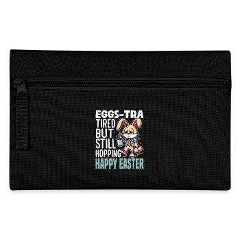 EGGS-TRA TIRED BUT STILL HOPPING HAPPY EASTER - Pencil Case - black - Front