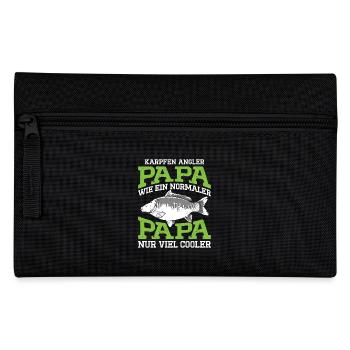 KARPFEN ANGLER PAPA WIE EIN NORMALER PAPA Lustiges - Federtasche - Schwarz - Vorne