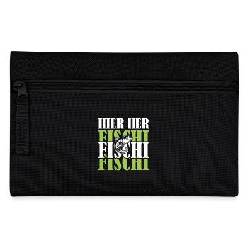 Angler HIER HER FISCHI FISCHI FISCHI Lustiges - Federtasche - Schwarz - Vorne