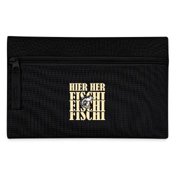 Angeln Hobby KOMM HER FISCHI FISCHI FISCHI Lustig - Federtasche - Schwarz - Vorne