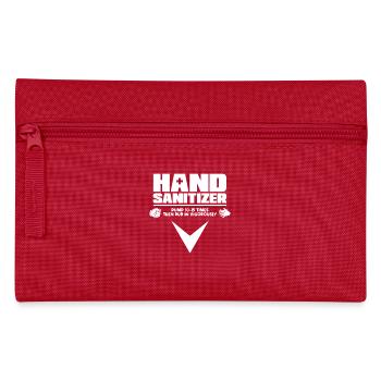Hand Sanitizer Anleitung Humorvoller Hinweis für - Federtasche - Rot - Vorne