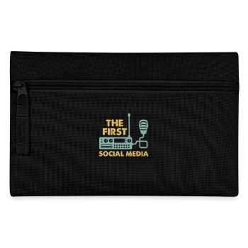 Das Erste Soziale Medium Funkgerät Mikrofon Retro - Federtasche - Schwarz - Vorne