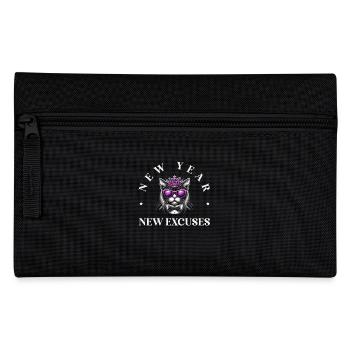New Year's Day, New Excuses, Intentional Humor, Goal Setting - Pencil Case - black - Front