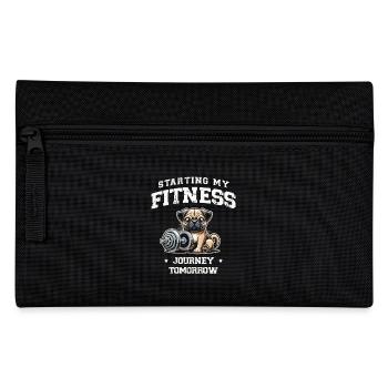 Tomorrow the fitness journey begins, fitness motivation - Pencil Case - black - Front