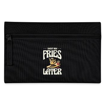 Maintenant, sueur, frites plus tard, humour fitness - Trousse - noir - Devant