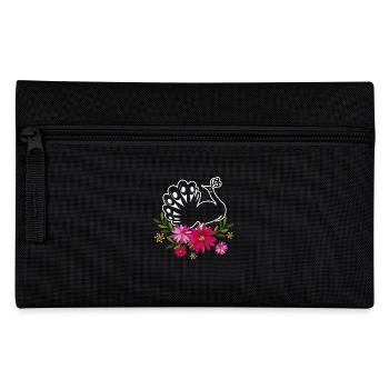 Peacock With Flowers - Pencil Case - black - Front