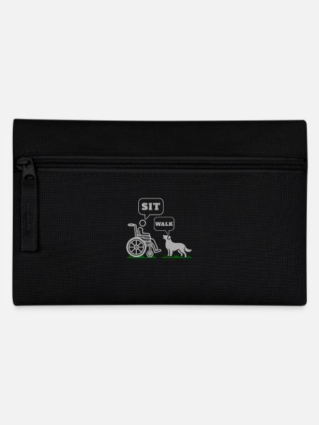 Rollstuhl Sit Hund Walk Symbol Humor - Federtasche - Schwarz