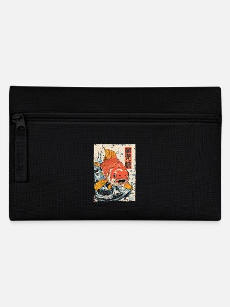 Japanischer Koi-Fisch - Federtasche - Schwarz