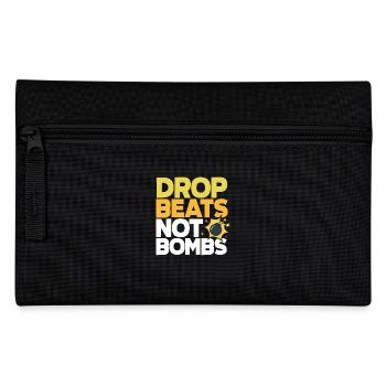 Techno Lover: Drop Beats Not Bombs Stil - Federtasche - Schwarz - Vorne