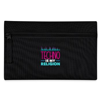 Techno Lover: Techno Ist Meine Religion - Federtasche - Schwarz - Vorne