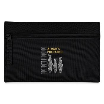 Always Prepared Fischmotiv mit Maßstab für Angler - Federtasche - Schwarz - Vorne