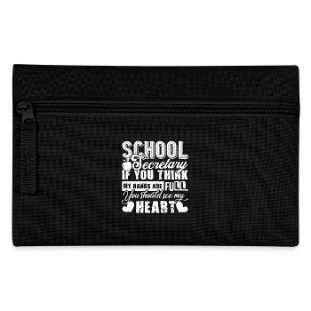School Secretary School Secretary Full Heart - Pencil Case - black - Front