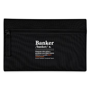 Banker Definition Financier Investment Banker - Pencil Case - black - Front