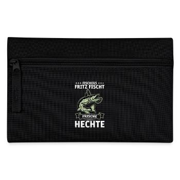 Hecht Angeln FISCHERS FRITZE FISCHT FRISCHE HECHTE - Federtasche - Schwarz - Vorne