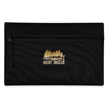 HECHT JÄGER Lustiges Angler Outfit Hecht Angeln - Federtasche - Schwarz - Vorne