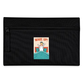 Wake up, morning coffee, bed, wake up, cat - Pencil Case - black - Front