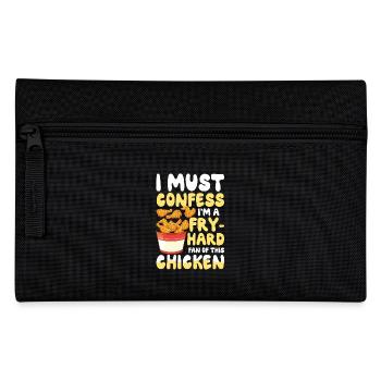 I Must Confess I'm A Fry-Hard Fan Of This Chicken - Federtasche - Schwarz - Vorne
