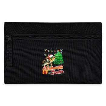 WEIHNACHTS ZANDER Lustiges Angler Outfit - Federtasche - Schwarz - Vorne