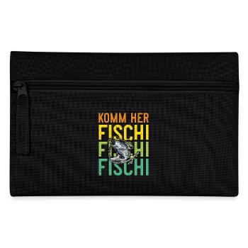 Angeln Hobby KOMM HER FISCHI FISCHI FISCHI Lustig - Federtasche - Schwarz - Vorne
