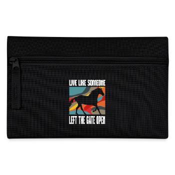 Live as someone left the gate open Horse - Pencil Case - black - Front
