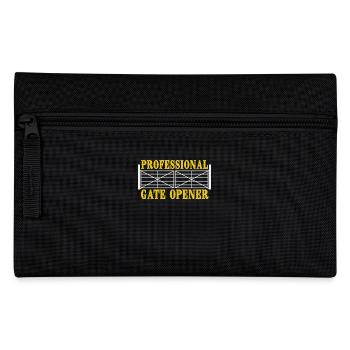 Professional Gate Opener Humor Fun Statement - Pencil Case - black - Front