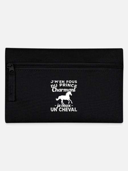 Ich kümmere mich nicht um den Märchenprinzen, ich will ein Pferd - Federtasche - Schwarz