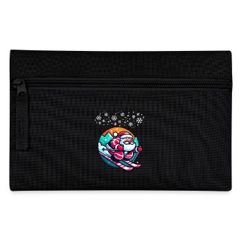 Christmas Skiing Santa Claus Winter Snow - Pencil Case - black - Front