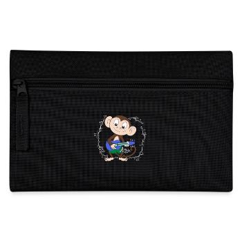 Sock Monkey Plays Ukulele Hula - Pencil Case - black - Front