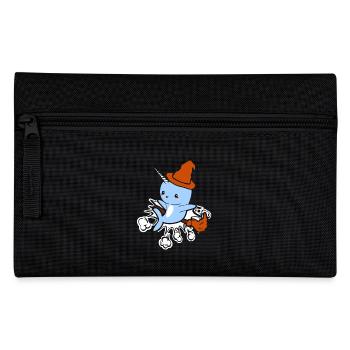 Funny Witch Narwhal Gifts - Pencil Case - black - Front