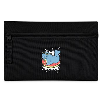 Funny Manatee Does Sunbath - Pencil Case - black - Front